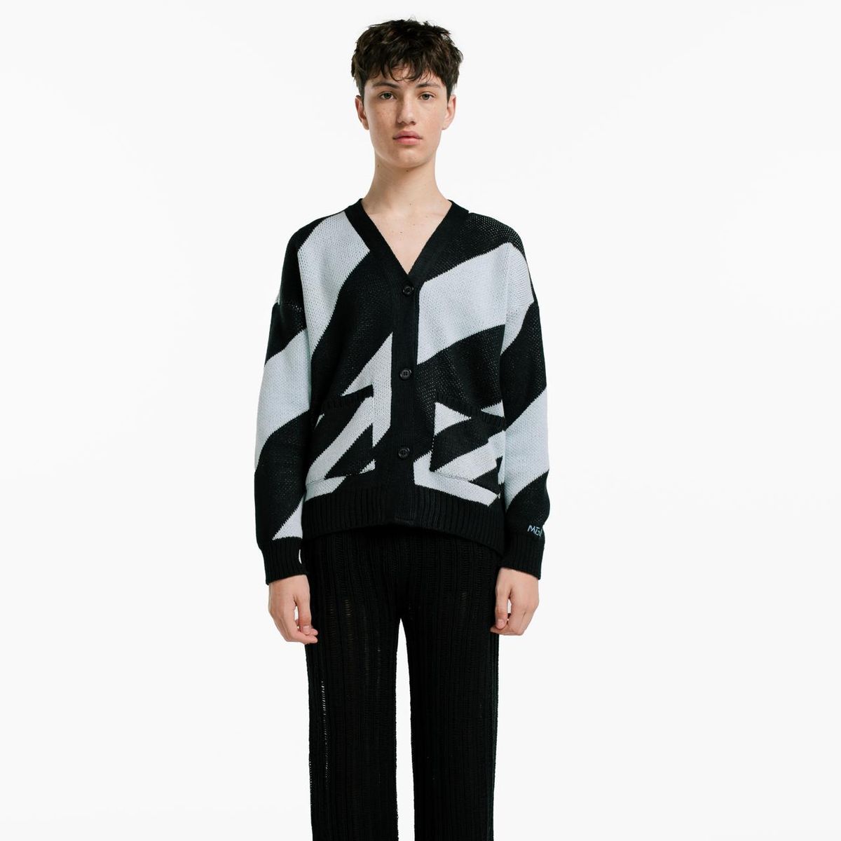 MAGLIONE - Cardigan Diagonales Manga Larga Botones Hombre