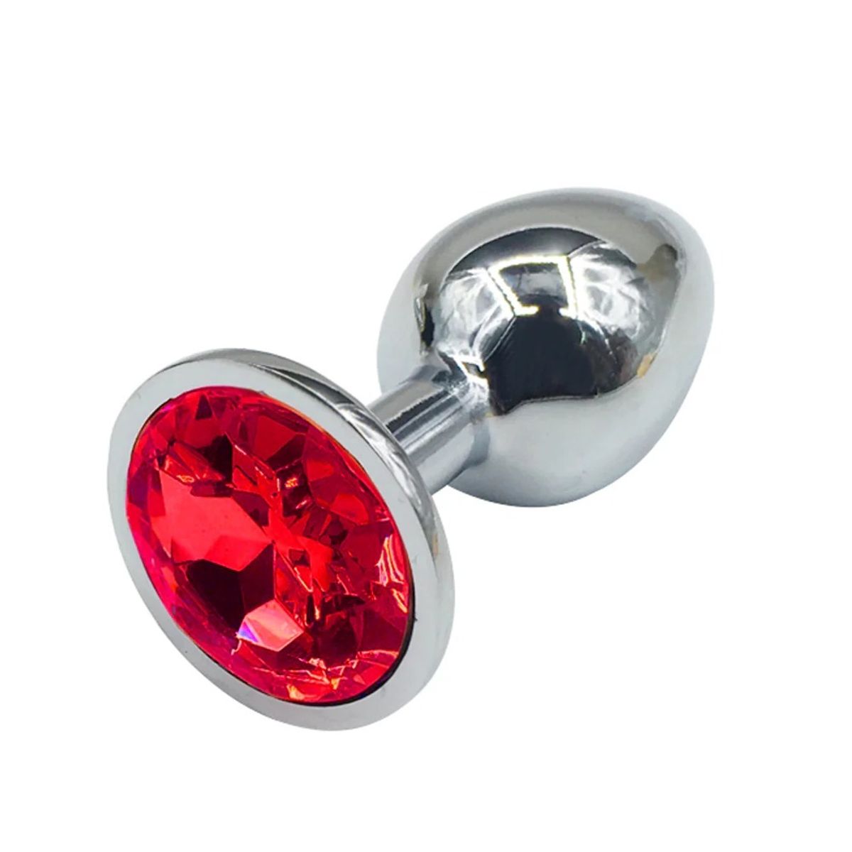 GENERICO - Plug Anal Metalico Redondo talla S ROJO