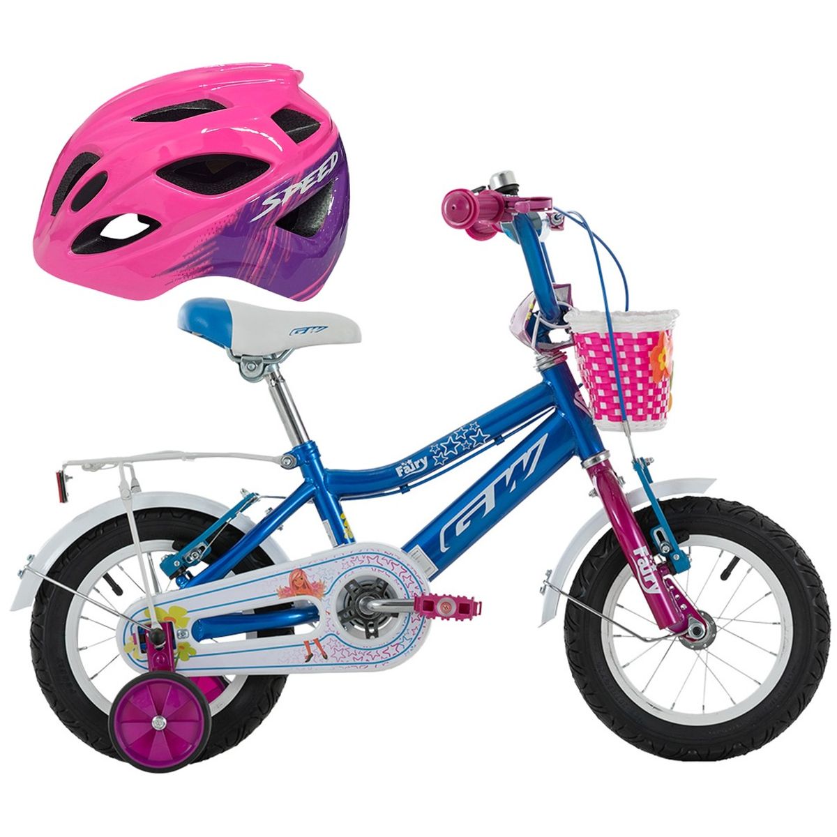 GW - Bicicleta Casco Niña Rin 12 Gw Fairy Con Accesorios