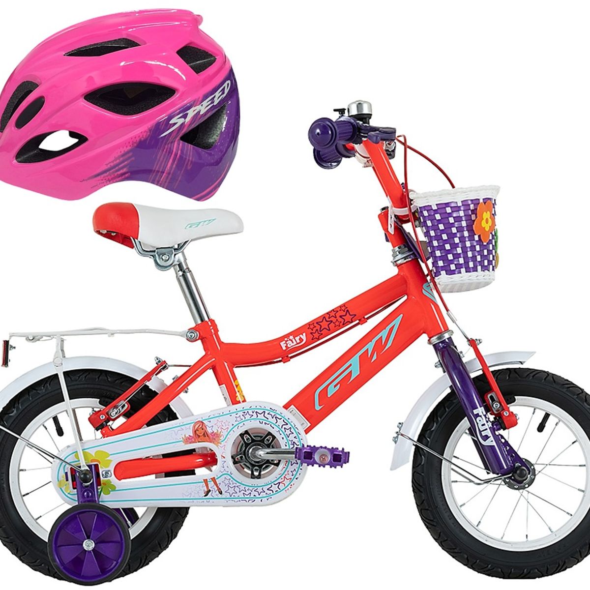 GW - Bicicleta Casco Niña Rin 12 Gw Fairy Con Accesorios