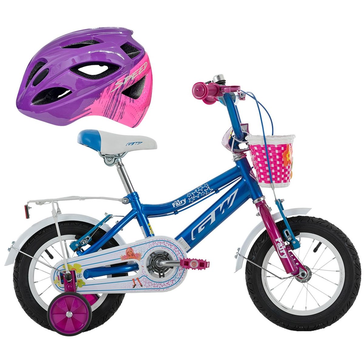 GW - Bicicleta Casco Niña Rin 12 Gw Fairy Con Accesorios