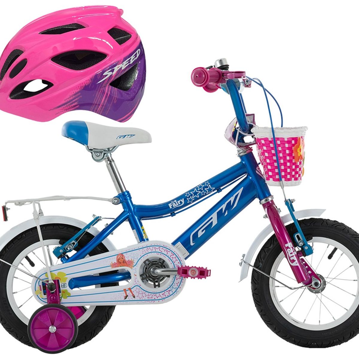 GW - Bicicleta Casco Niña Rin 12 Gw Fairy Con Accesorios