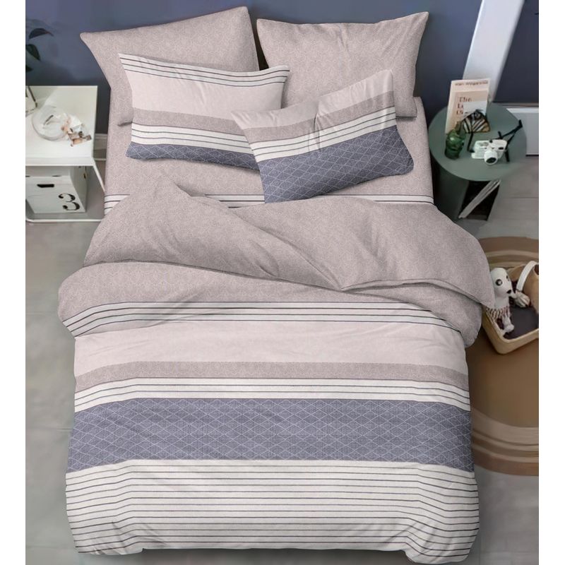 SIRENITAS - Juego de sabanas Cama Doble Gris lineal