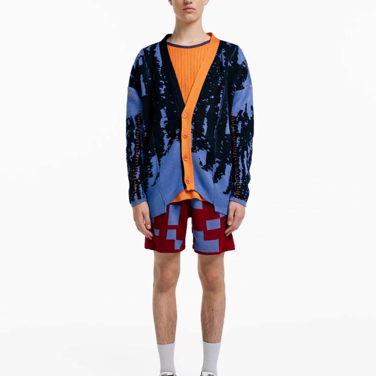 MAGLIONE - Cardigan Fragmentado Manga Larga Botones Hombre