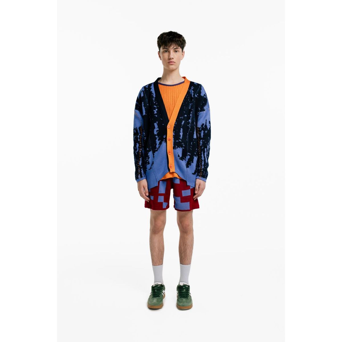 MAGLIONE - Cardigan Fragmentado Manga Larga Botones Hombre