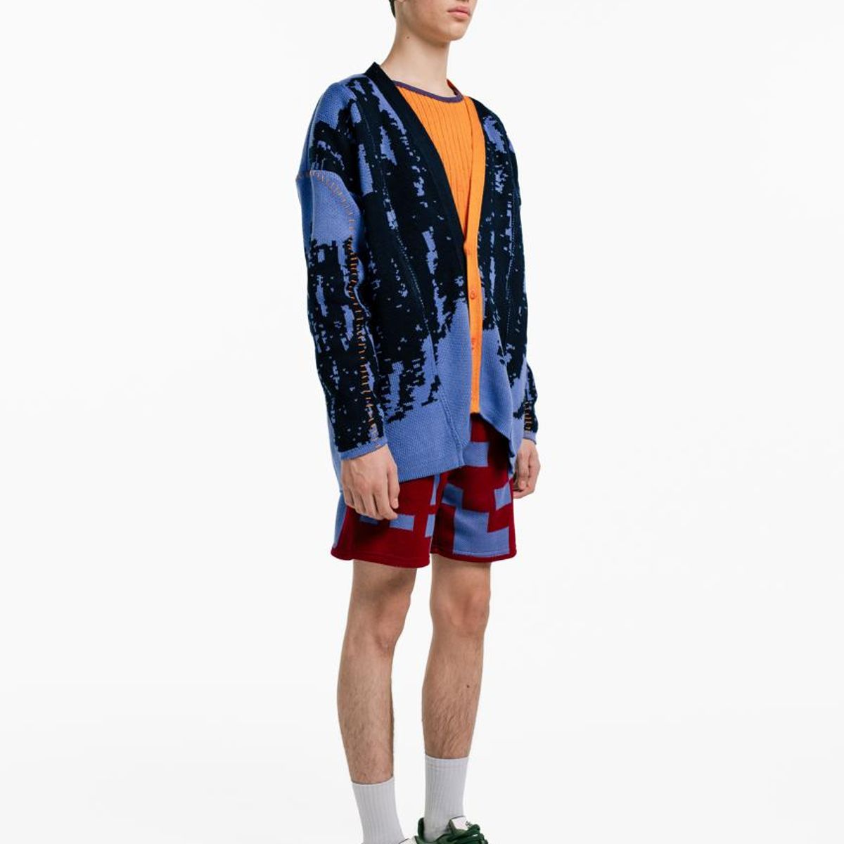 MAGLIONE - Cardigan Fragmentado Manga Larga Botones Hombre