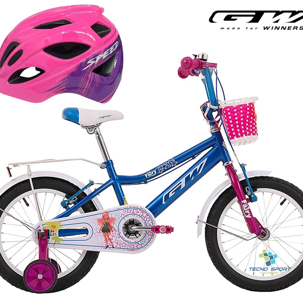 GW - Bicicleta Niña casco Rin 16 Gw Fairy Con Accesorios