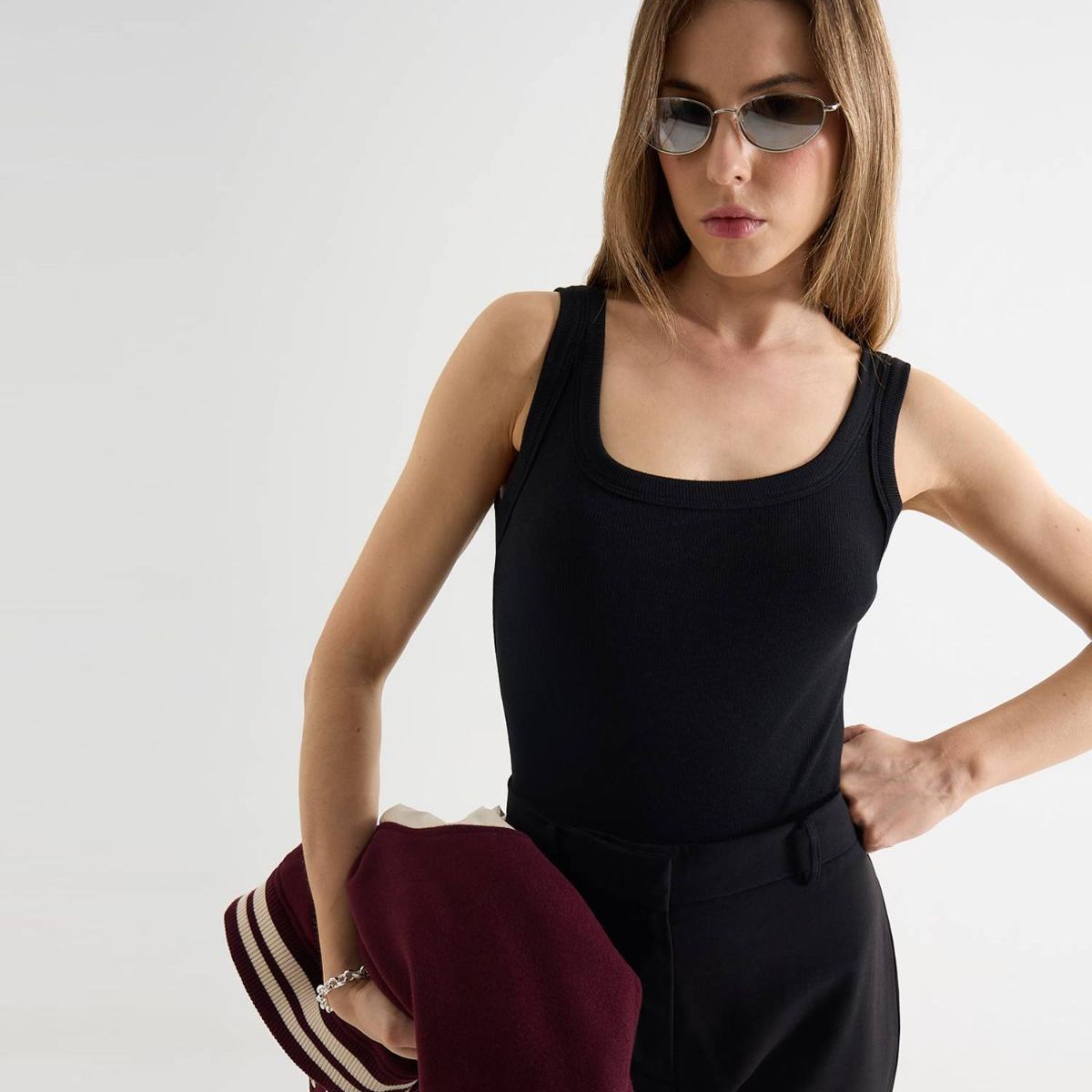 SEVEN SEVEN - Camiseta Para Mujer Manga Sisa Moda Color Negro Marca Seven Seven #28096346