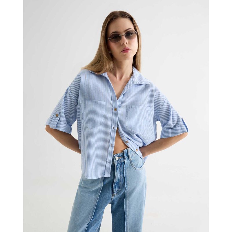 SEVEN SEVEN - Blusa Para Mujer Manga Corta Color Azul Marca Seven Seven #28124075