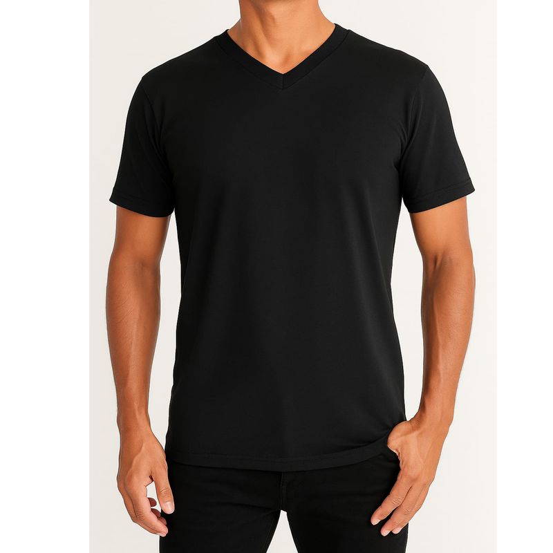 GENERICO - Camiseta Franela Cuello En V Hombre Caballero Algodón Ligera