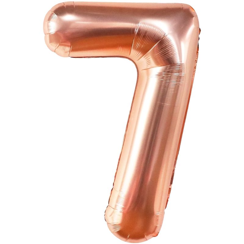 GENERICO - GLOBO METALIZADO NUMERO 7 ORO ROSA 16"