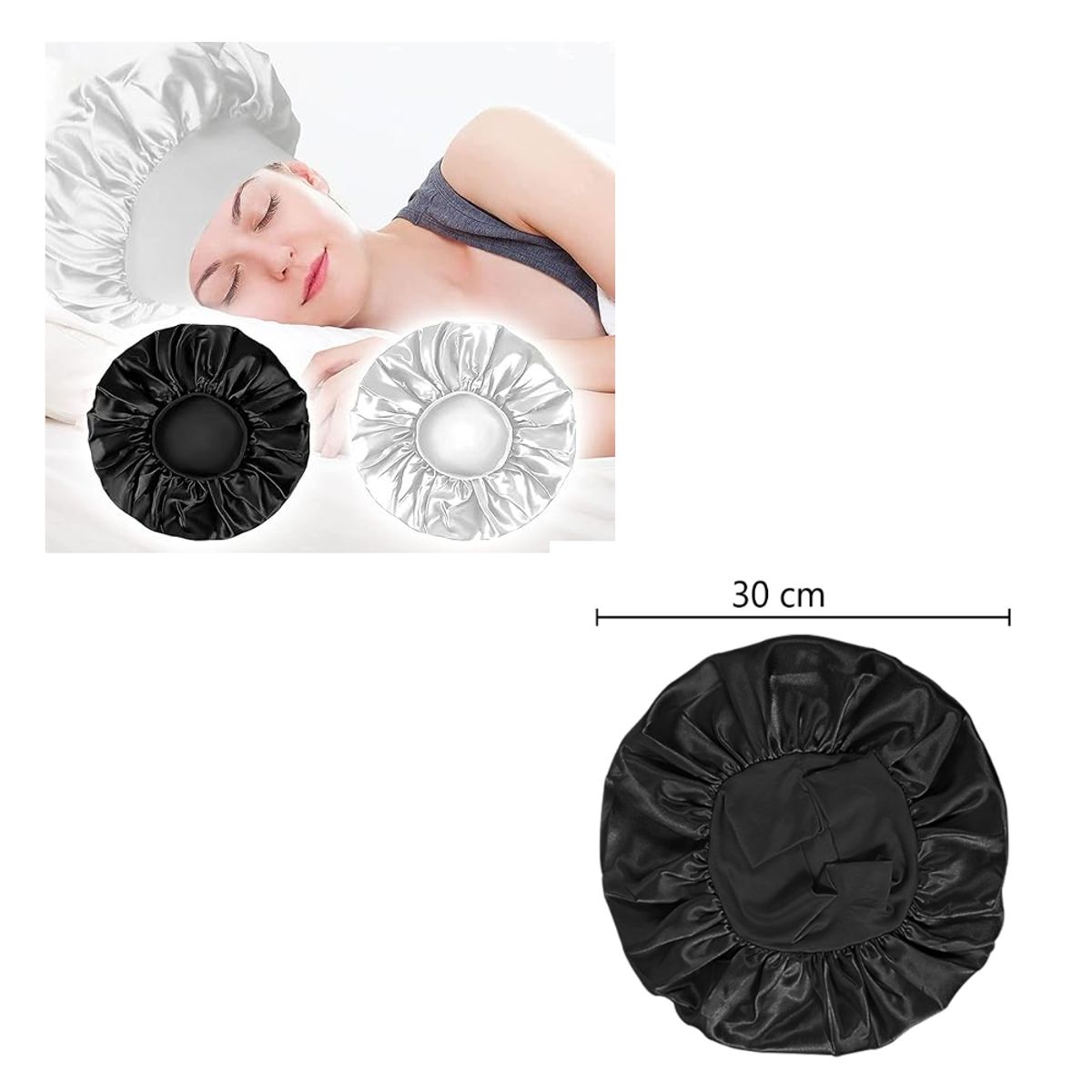 GENERICO - Gorro Satín Seda Cabello Antifrizz Dormir Peinado Rizo Liso