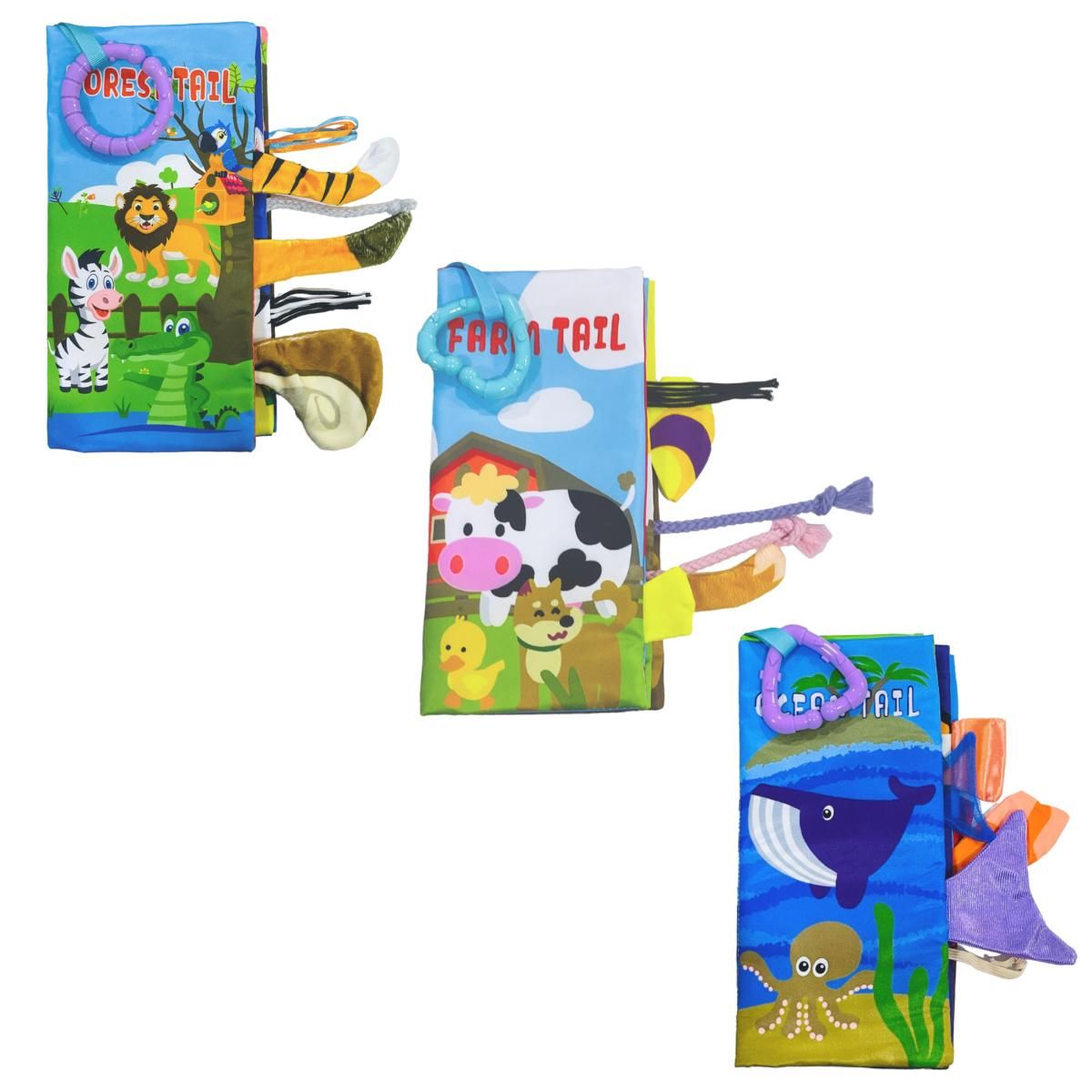 MUNDO BEBE - Libro juguete Estimulación Texturas x3 bebés niña niño