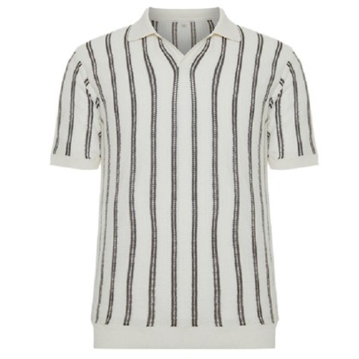 KOAJ - KOAJ Camiseta Polo estampada con cuello y puños tejidos. Hombre