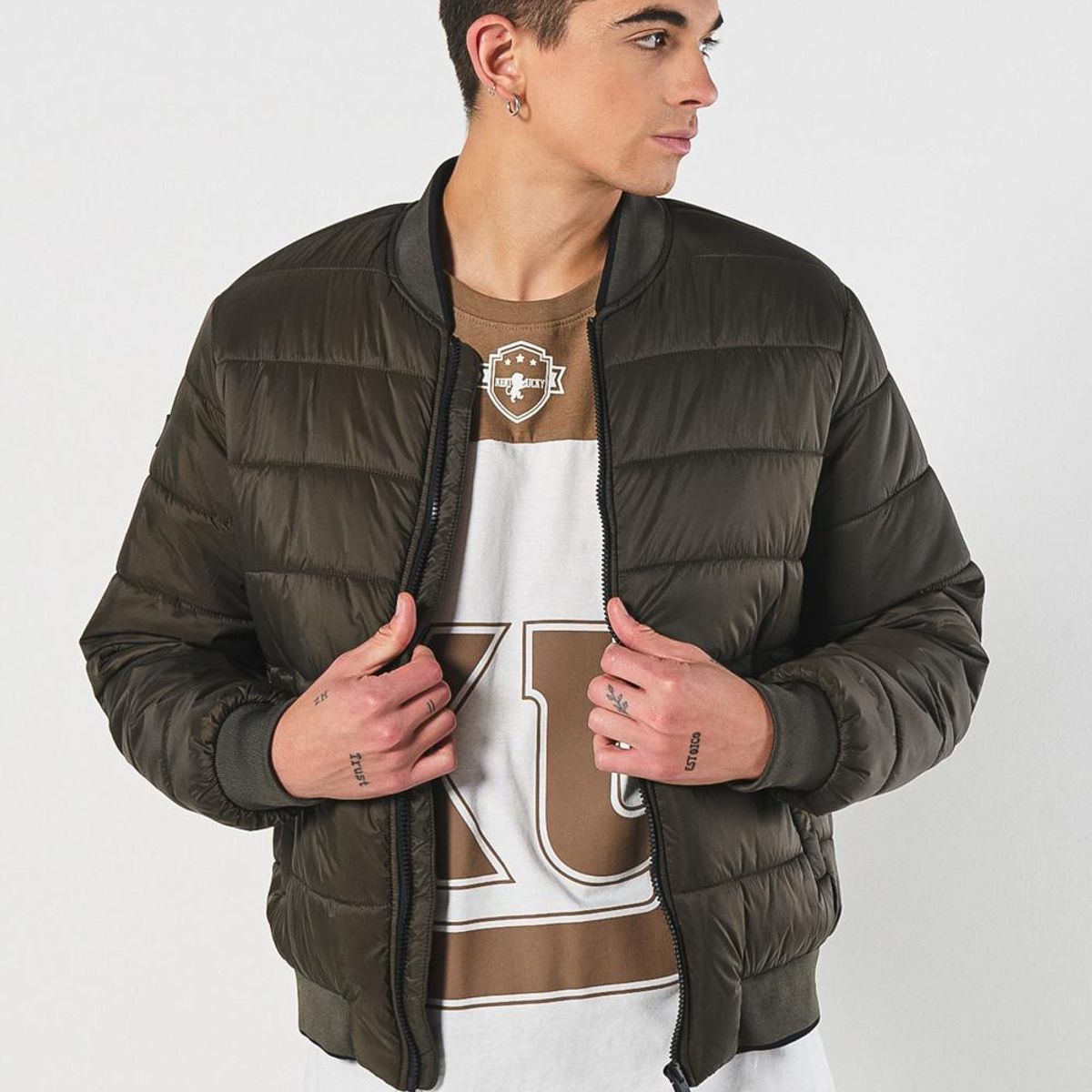 KOAJ - KOAJ Chaqueta de hombre bomber acolchada en tonos unicolor c Hombre