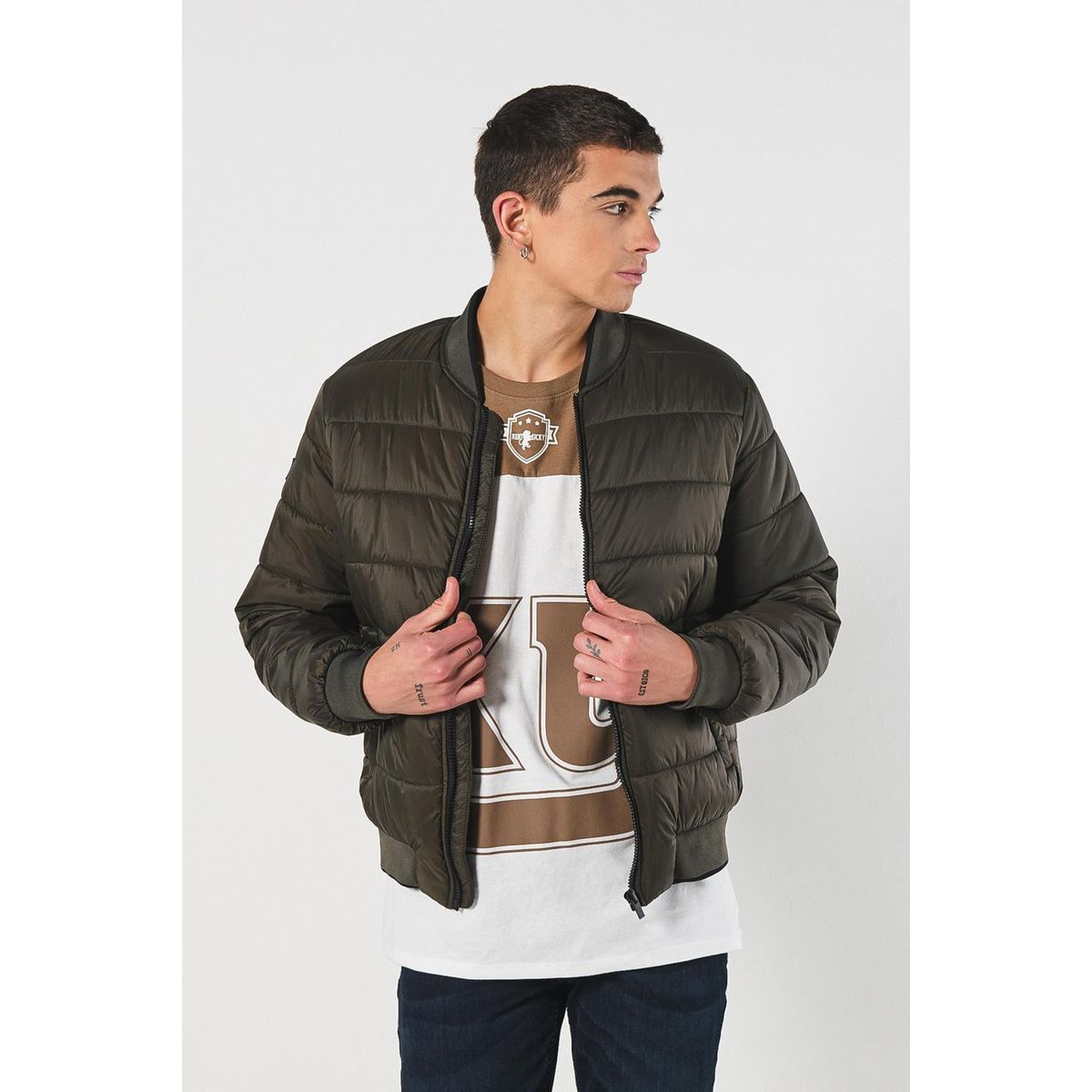 KOAJ - KOAJ Chaqueta de hombre bomber acolchada en tonos unicolor c Hombre