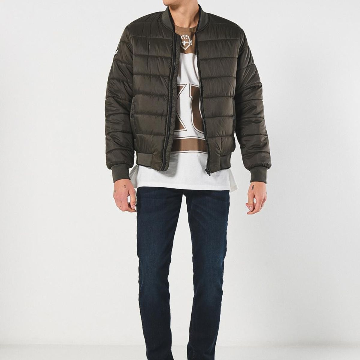 KOAJ - KOAJ Chaqueta de hombre bomber acolchada en tonos unicolor c Hombre