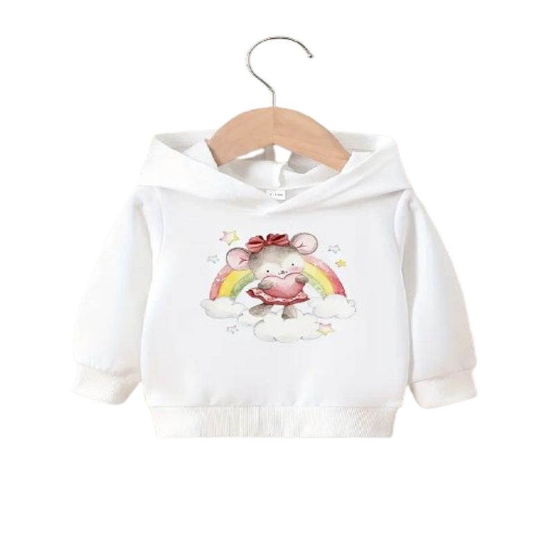 100 - Sueter Blanco de Bebe con Ratona