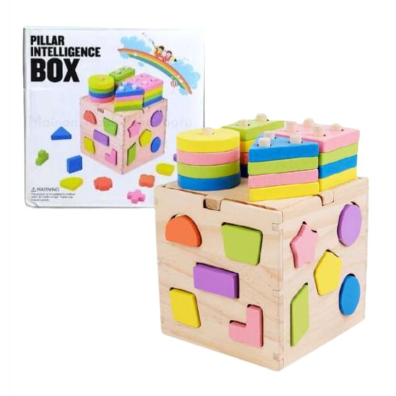 GENERICO - Juego Madera Cubo Didactico Caja Multifuncional Montessori