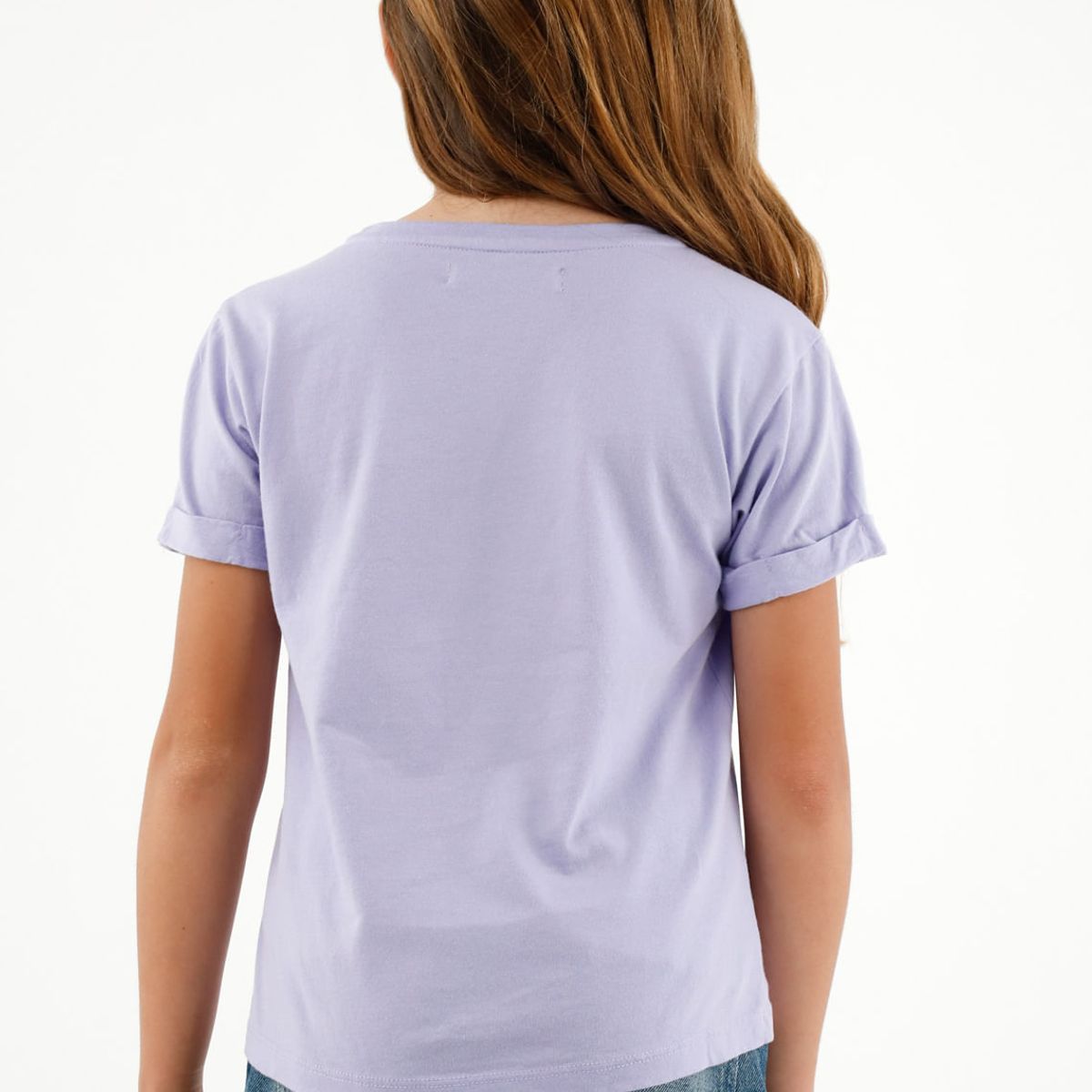 TENNIS - Camiseta básica morado estampada para niña