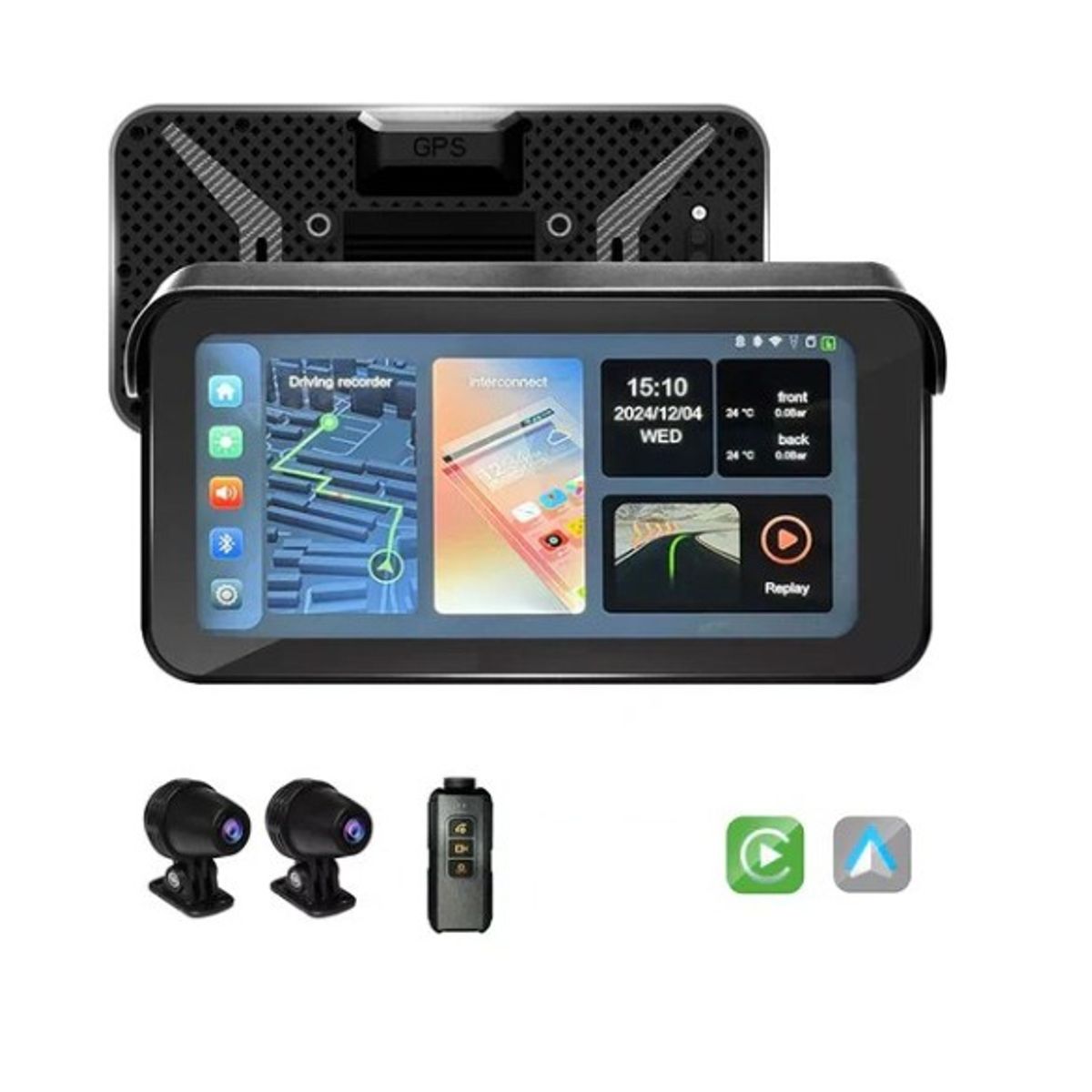 GENERICO - CarPlay pantalla android Auto para moto + camara