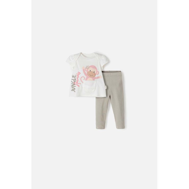 LITTLEMIC - Conjunto de LittleMic con pantalón largo verde para bebé niña
