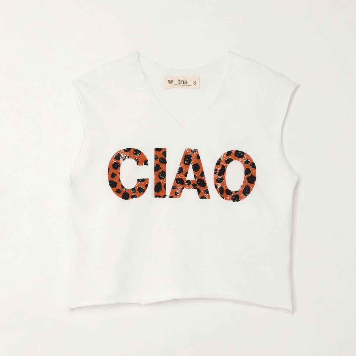 TENNIS - Camiseta manga sisa con estampado blanca para niña