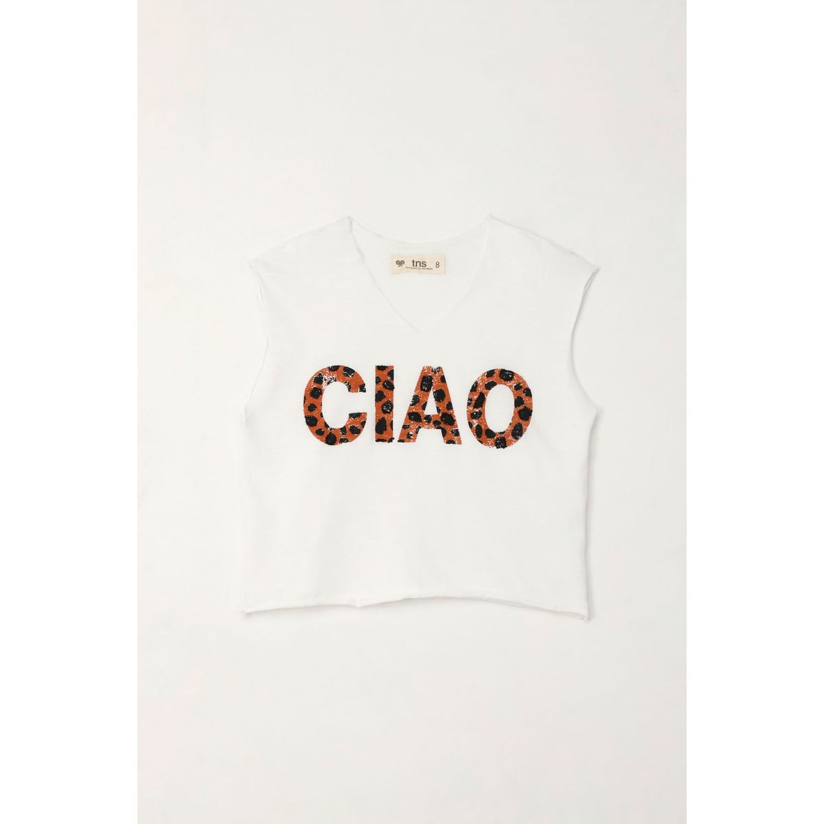 TENNIS - Camiseta manga sisa con estampado blanca para niña