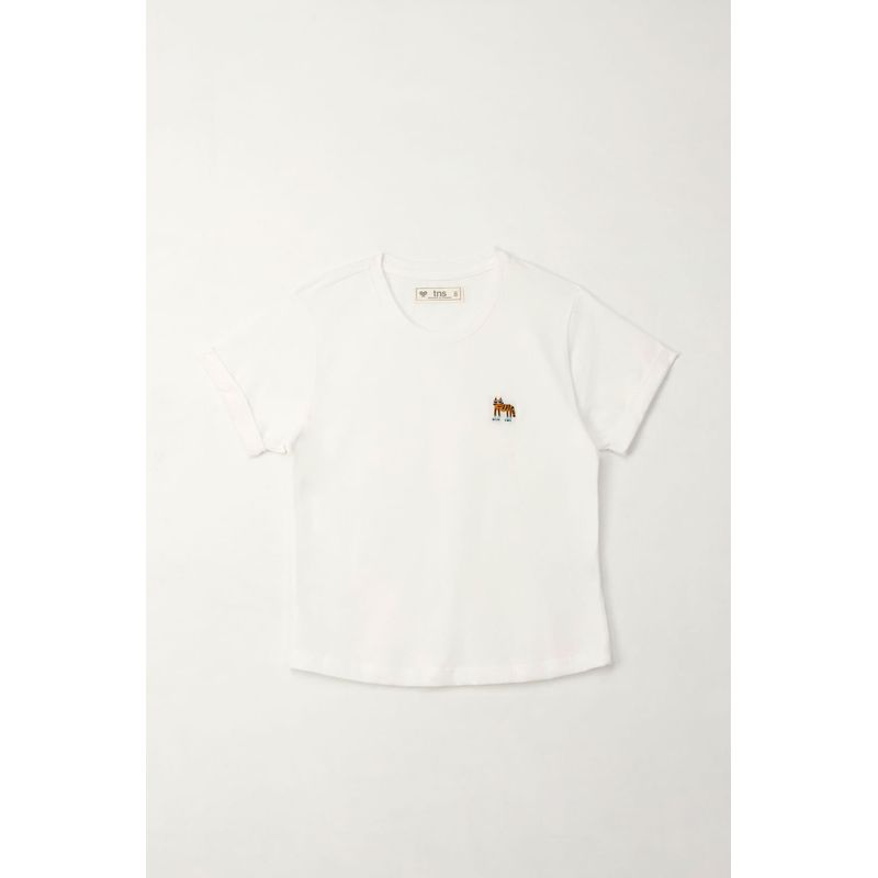 TENNIS - Camiseta básica manga corta crudo para niña