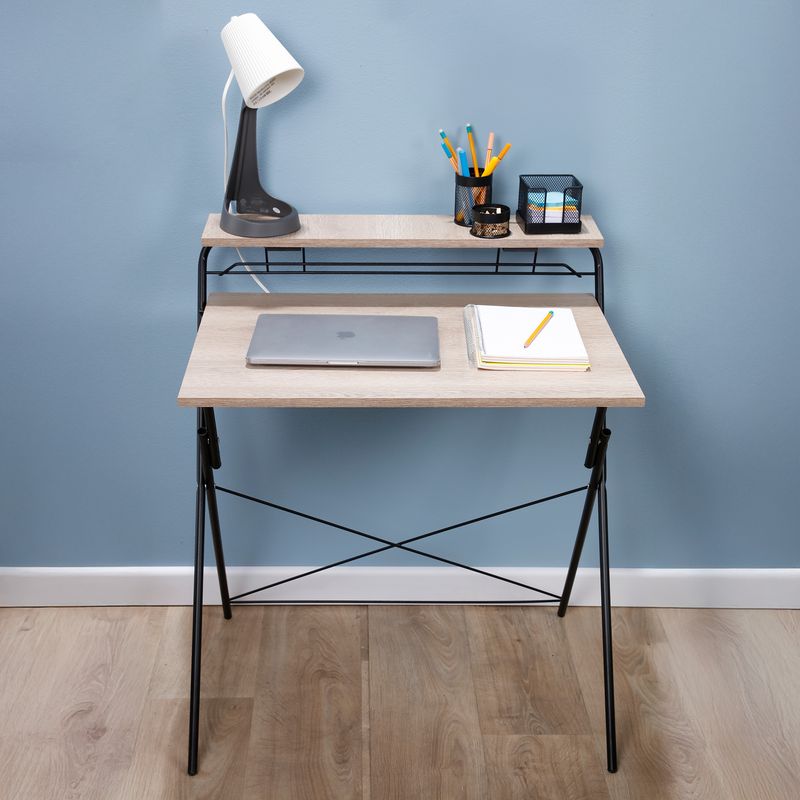 REJIPLAS - Escritorio plegable base negra rustic sand