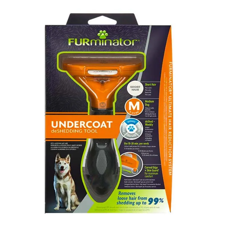 FURMINATOR - FURminator Deslanador para Perros Medianos de Pelo Corto