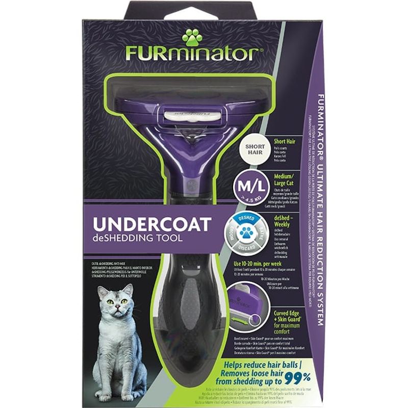FURMINATOR - FURminator Deslanador para Gato Grande de Pelo Corto