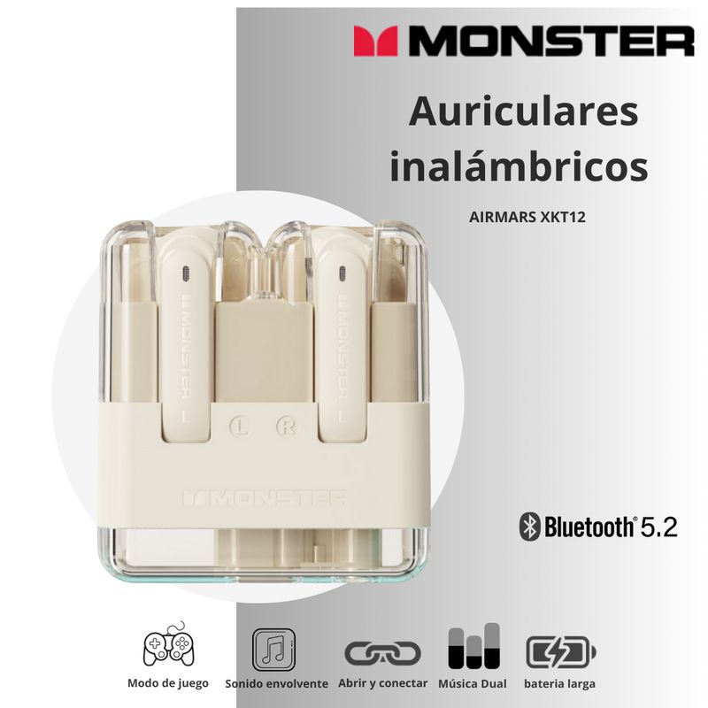 MONSTER - Auriculares Inalámbricos Monster XKT12 - Dorado