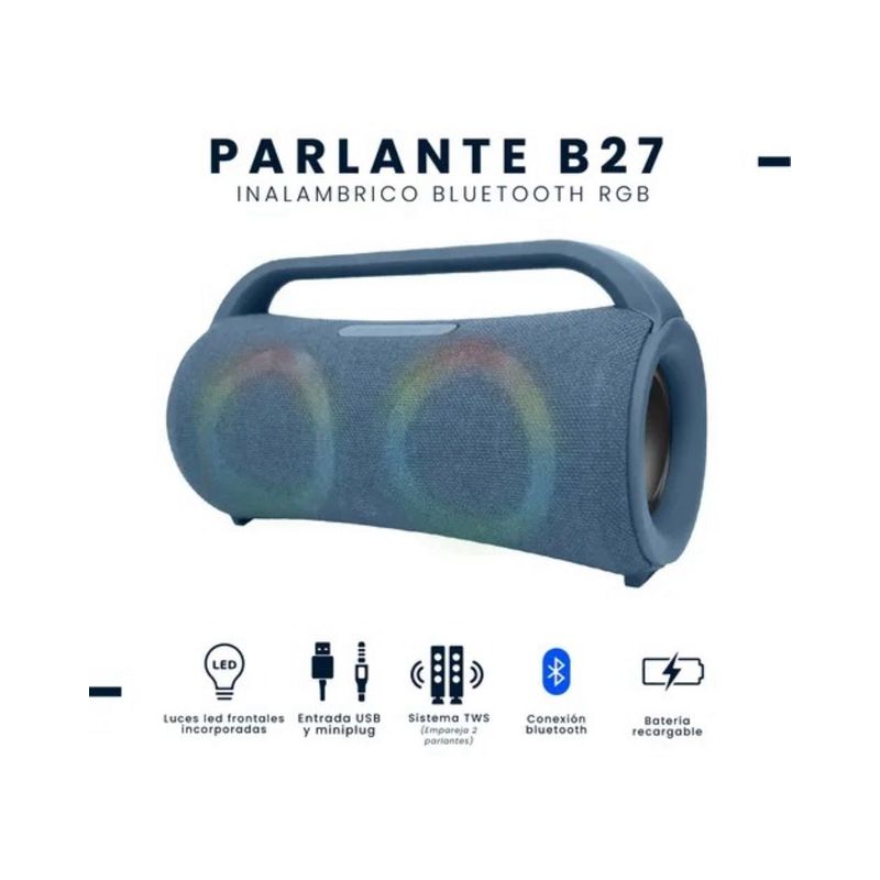 GENERICO - Parlante Bluetooth B27 Inalámbrico con Luces RGB