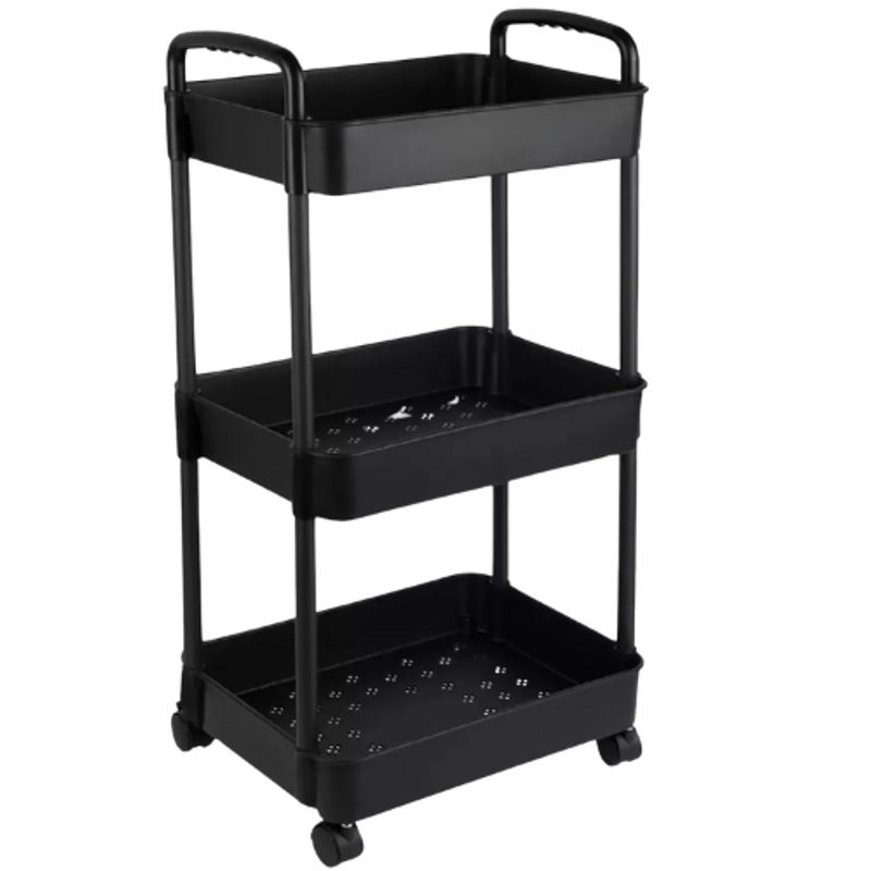 GENERICO - Carrito Organizador Multiuso 3 Niveles Color Negro