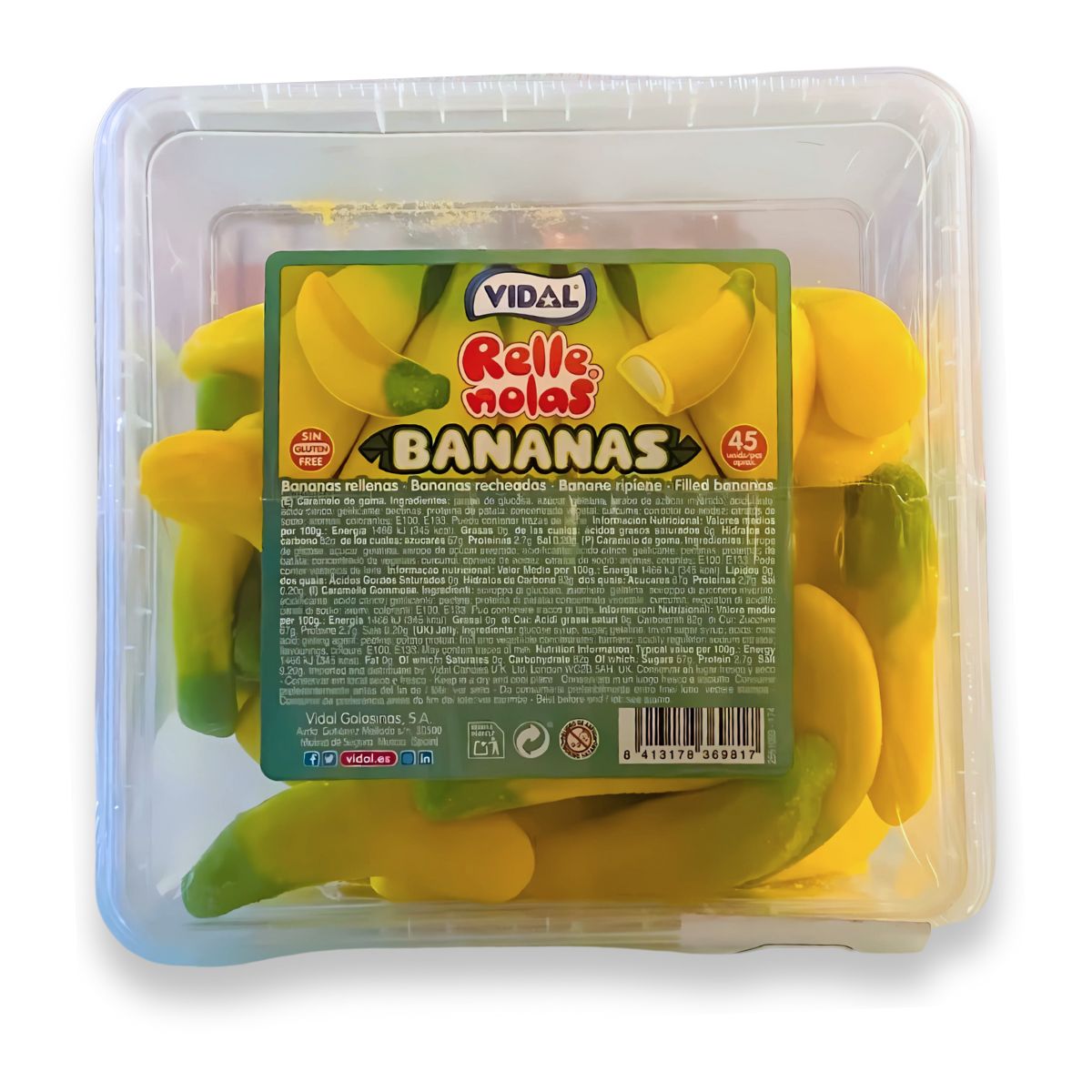 VIDAL - Gomas Vidal Bananas x 45 unidades