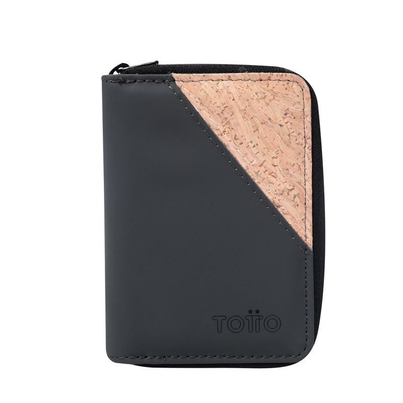 TOTTO - Billetera Cork Gris pequeña