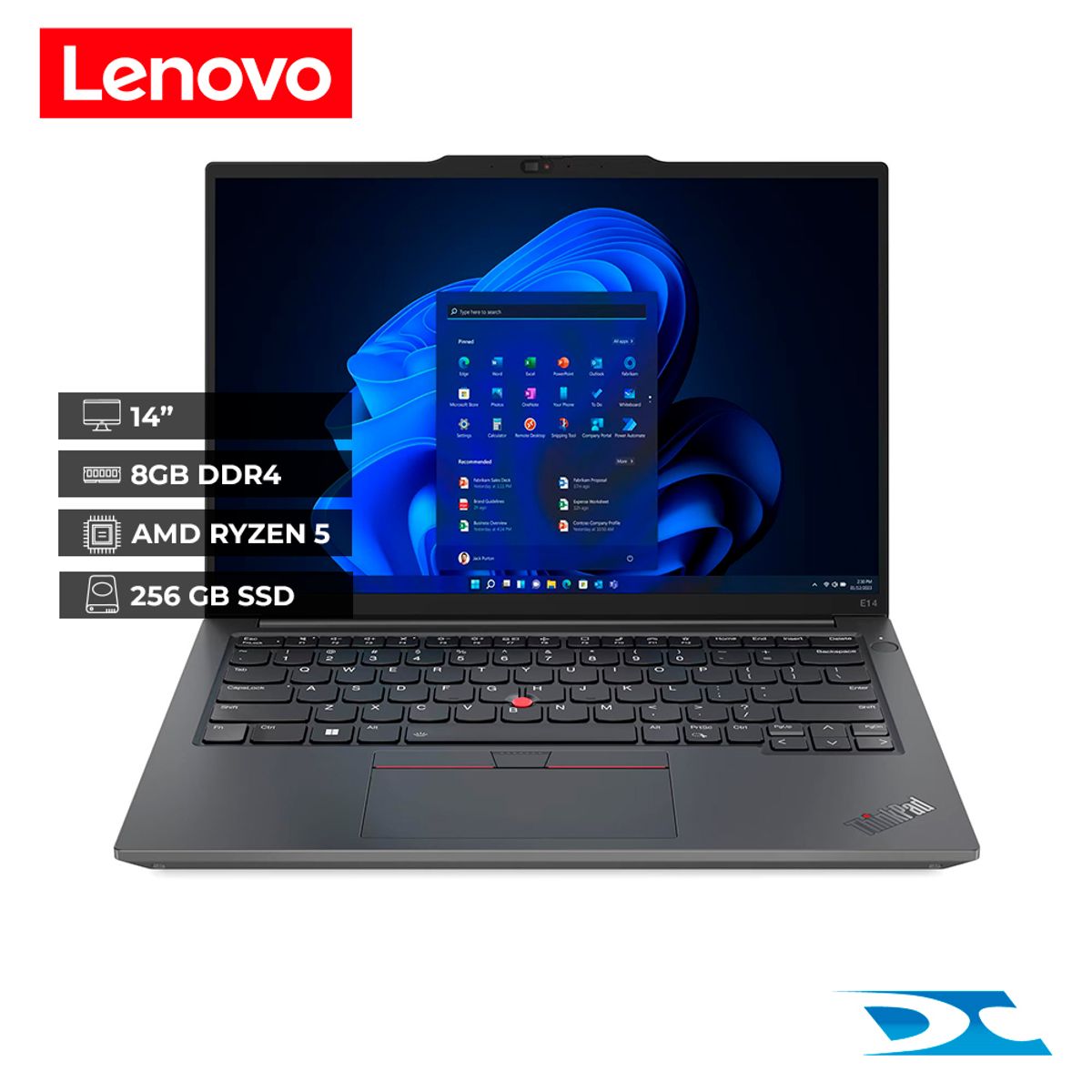 LENOVO - Combo Portatil Thinkpad E14 G5 Amd Ryzen 5 5625U/Ram 8GB /256GB SSD /14" /W11P + Antivirus