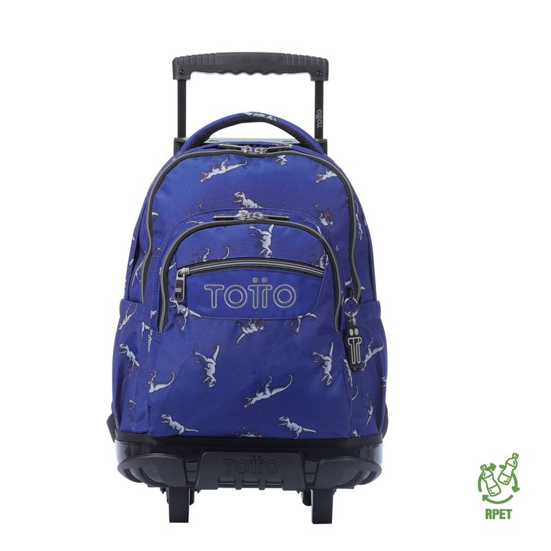 TOTTO - Morral Ruedas Niño Porta PC 15.4" Renglon Azul
