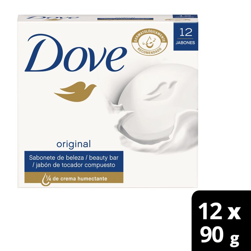 DOVE - Jabon Dove Regular Blanco 12 X90G C/U