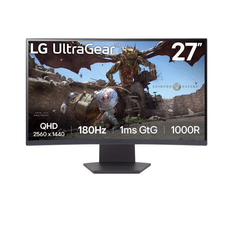 LG - Monitor Curvo Gamer LG UltraGear 27GS60QC-B 27” QHD 180Hz 1ms