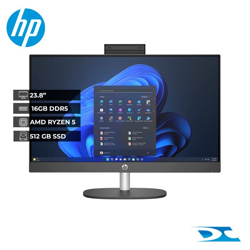 HP - All In One  HP 245 G10 Amd Ryzen  5 7520U/ Ram 16GB / 512GB SSD /23,8"/ FreeDos