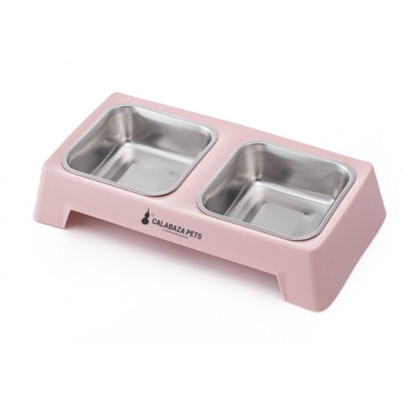 GENERICO - Comedero Rectangular Doble Rosado PC118