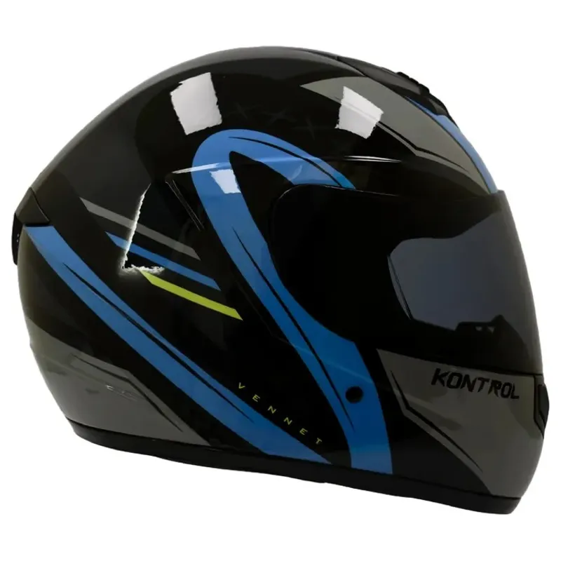 KONTROL - CASCO KONTROL 878 CERTIFICADO DOT VENNET AZUL BRILLO TALL L
