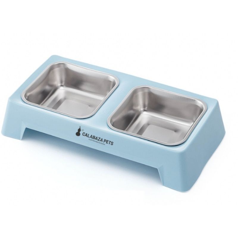 GENERICO - Comedero Rectangular Doble azul PC118