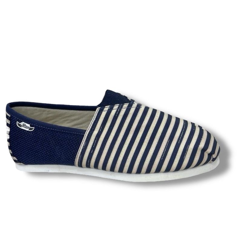 XIAN SHOES - alpargata clasica mujer rayas nuevas azul 25