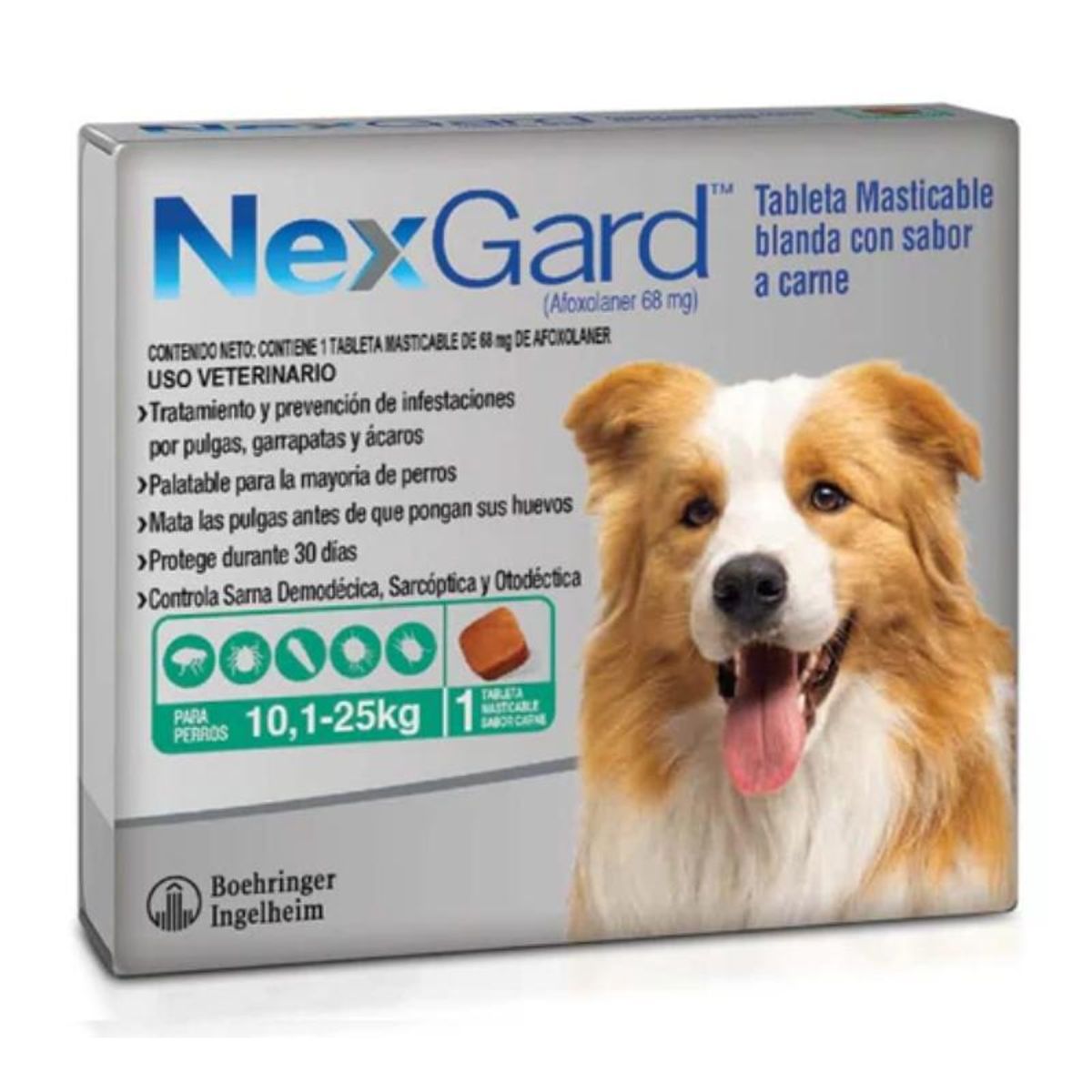 BOEHRINGER INGELHEIM - NexGard Tableta Masticable para Perros de 10 a 25 kg