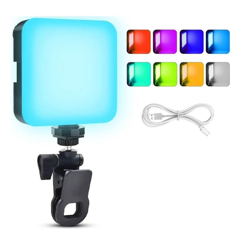 GENERICO - Reflector Iluminacion Led Lampara Portatil De Pinza Rgb Ay83