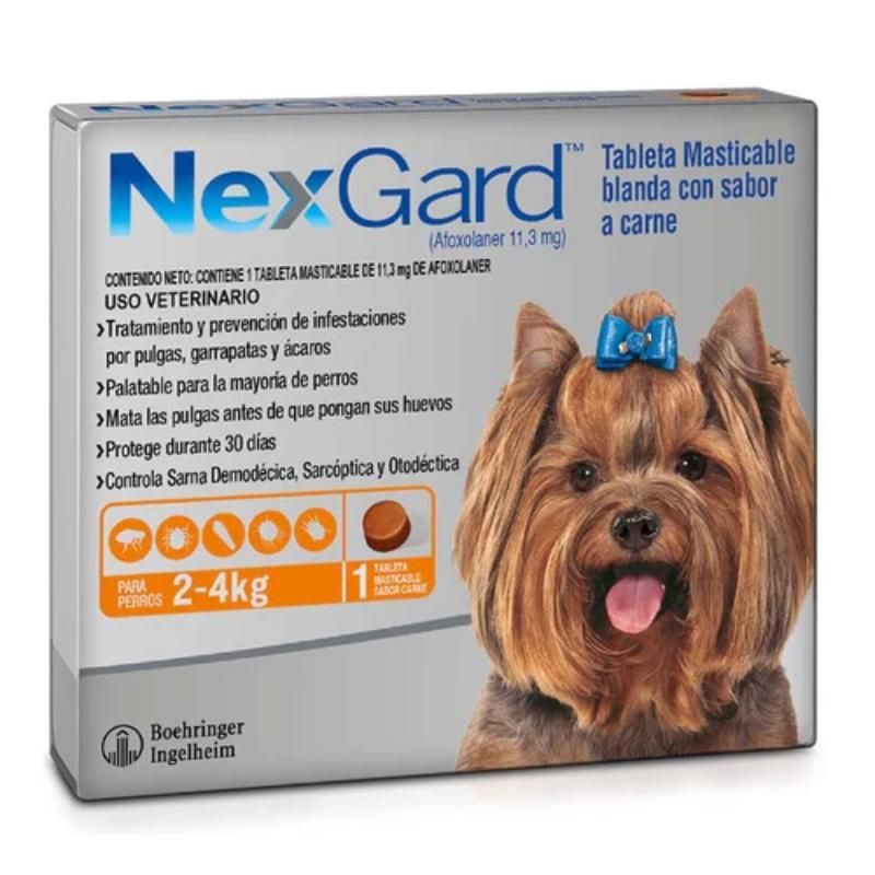 BOEHRINGER INGELHEIM - NexGard Tableta Masticable para Perros de 2 a 4 kg