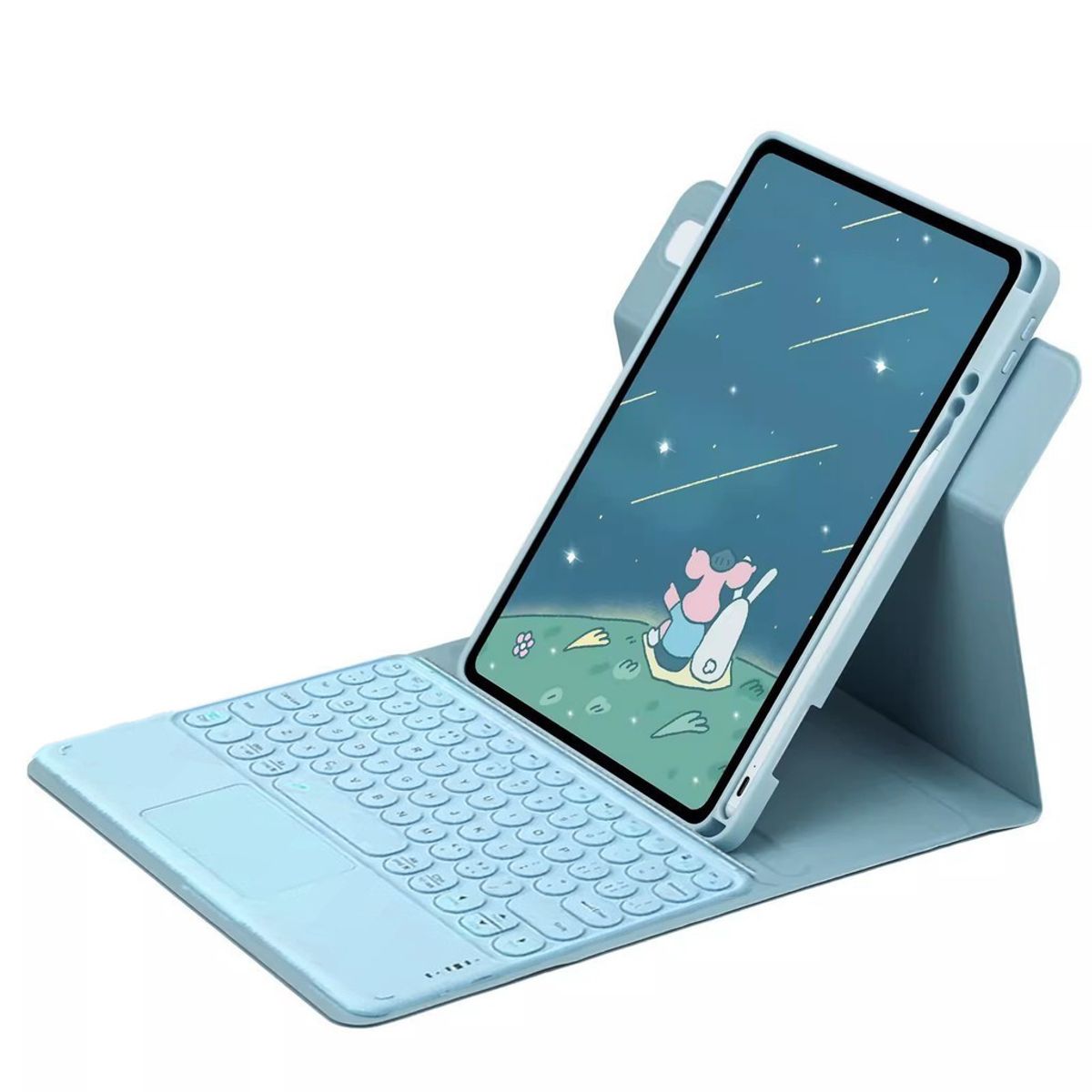 GENERICO - Estuche funda y teclado para Tablet Samsung A9+ de11 pulgadas Color Azul